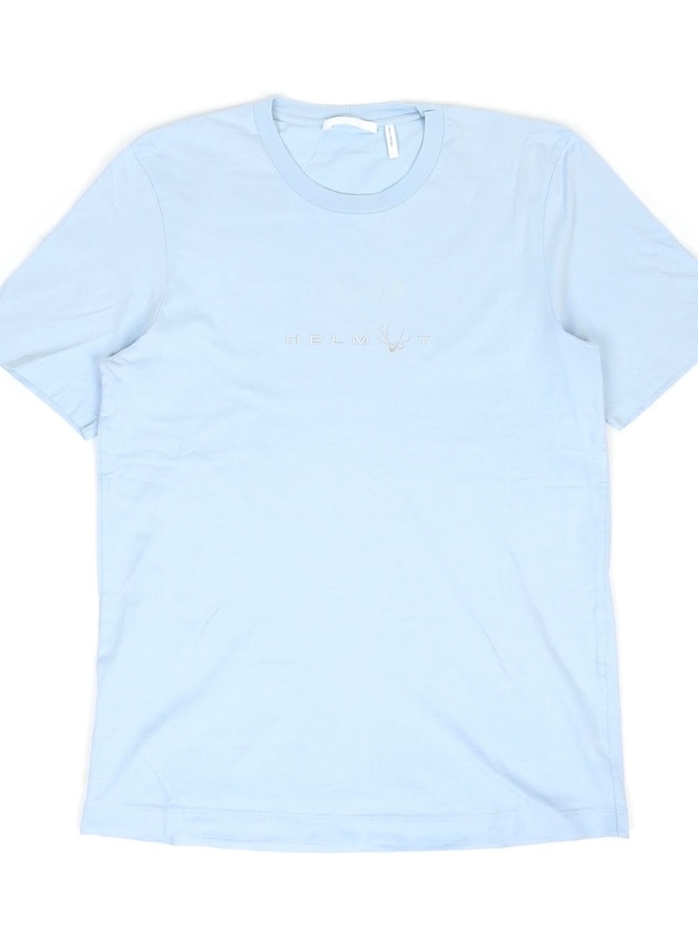 Helmut Lang Pale Blue Short Sleeve Logo Tee